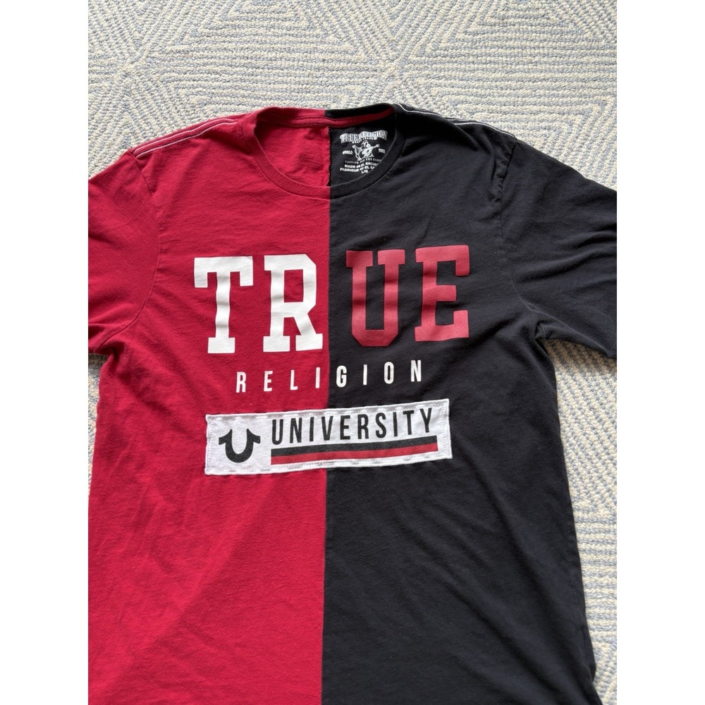 True Religion University T-Shirt - Black/Red - Large - Picture 2 of 3
